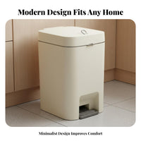 Large Capacity Foot Pedal Trash Can Modern Design Lidded Foot Pedal Bin Hands-Unrestricted Operation Lidded Step Bin Easy to Clean for Kitchen, Bathroom, Living Room, Office