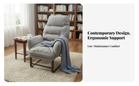 Lay Flat Function Foldable resting Recliner Adjustable Backrest Lounge Chair Multi-Purpose Indoor Furniture Ergonomic Design for Office Workers, Students, Homeowners, Living Room, Bedroom, Balcony