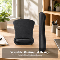 Stitched Edges Keyboard Mouse Pad Set Padded Mouse Wrist Rest Set Smooth Finish Keyboard Wrist Rest Cushioned for Desk Use