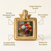 Valentines Picture Frame for Couples, Embossed Resin Photo Desktop Stand, Ornate Decorative Tabletop 7.7 x 7.7 cm Inner Opening