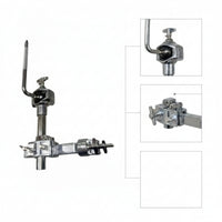 Adjustable Percussion Clamp with Extension Arm Metal Drum Set Extension Mount Clamp L-Shaped Heavy-Duty for Drummers