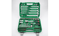Auto Repair Tool Kit with Carry Case 72-Tooth Mechanics Tool Set with Case Bent-Handle Ratchet and Socket Set for Garage, Roadside Emergency, Workshop