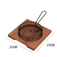 Black Snack Basket Set Loop Handle Wire Basket Tray Square Wooden Snack Board Easy to Clean