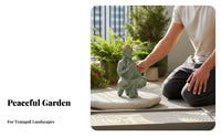 Compact Size Zen Garden Ornament Intricate Design Small Buddha Statue Waterproof Mini Buddha Statue Weather-Resistant for Balcony, Patio, Desktop