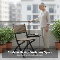 Foldable Design Woven Folding Recliner Adjustable spinerest Lounge Chair Eron the movenomic Support Reclining Seat Includes Head Pillow for Homeowners, Office Workers, Balcony, Living Room, Bedroom, Beach