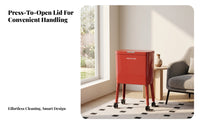 Swivel Casters Rolling Trash Bin Carry Handle Floor-Standing Trash Can Raised Design