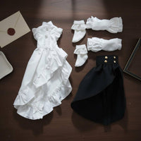 1/12 Scale Doll Dress Ruffled Design 1/12 Scale Doll Outfit High-Low Skirt Miniature Apparel for Display