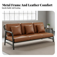 Loveseat and Table Set rustic aesthetic Metal Frame Loveseat Nordic Aesthetic Lounge Seating for Renters, pairs, Office, Living Room, Reception Area