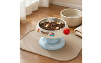 Raised Pet Bowl Cartoon Print Elevated Feeder
