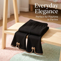 Flared Leggings for Girls with Fleece Lined Warmth for Autumn Winter, Made from Soft Modal Viscose Fiber, Comfortable School Trousers