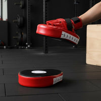 Thick Padding Boxing Hand Pad Shock Absorbing Boxing Hand Pads Ergonomic Design Curved Focus Hand Target PU Leather for Children, Adults, Home Use, Gym
