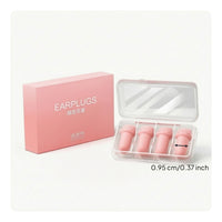 4 Pieces Soft Reusable Earplugs with Case Comfortable Ear Plugs with Case Compact Noise Blockers Portable for Sleeping, Studying