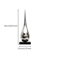 Teardrop Sculpture Sleek Sculpture with Marble Base Minimalistic Sculptural Decorative Piece for Living Room, Office Lobby