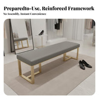 Upholstered Rectangular Bench Luxury Design Entryway Shoe-Changing Seat Multi-Functional Long Stool for Families, Adults, Bedroom, Living Room, take office