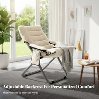 Foldable Design Adjustable Recliner Chair Space-Saving Padded Folding Recliner Portable Leisure Seat Extra Comfort for Students, Young Adults, Gamers, Dorm Room, Brief Restping, Home Office, Small Areas