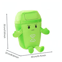 Trash Can Soft Toy Multi-Functional Recycling Bin Stuffed Playful Character Design Waste Sorting Educational Toy for Young Children, Playroom, Bedroom