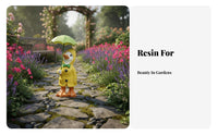 Duck with Umbrella Statue Resin Craft Duck Figurine with Umbrella Cute Design Outdoor Decoration for Gardeners, Garden, Balcony, Windowsill