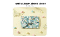 Knotted Wide Headwrap Bunny and Egg Print Wide Knotted Turban Easter Themed Headband for Stretching Discipline Practiti Single Rs, Athletes