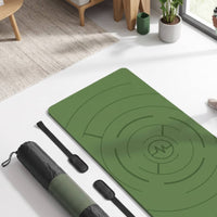 Double-Sided Non-Slip TPE Exercise Mat with Straps Thick Cushioned Fitness Mat with Bag Extra-Wide Shock-Absorbing for Adults, Yogis, Home Workouts, Stretching