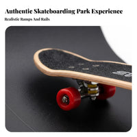 Novelty Gift Finger Skateboard Ramp Set Portable Fingerboard Skate Park Kit Combinable Design for Children, Teenagers, Indoors, Desktop