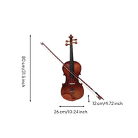 Acoustic Violin Complete Violin Outfit String Instrument Wooden Glossy for Beginners, Lessons, Practice