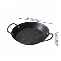 Base Round Stainless Steel Frying Pan Flat Wide Surface Shallow Nonstick Pan Induction Ready Double Loop Handle Skillet Easy to Clean for Stovetop