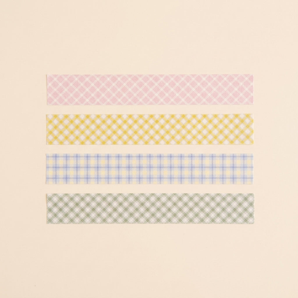 AGUGU Plaid Washi Tape Rolls Set for Scrapbooking Journaling, Wide Colored Masking for Crafts, Japanese Planner Supplies for Lovers 2cm
