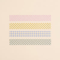 AGUGU Plaid Washi Tape Rolls Set for Scrapbooking Journaling, Wide Colored Masking for Crafts, Japanese Planner Supplies for Lovers 2cm