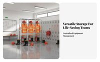 Stainless Steel Firefighter Uniform Stand Quick Access Design Firefighter Turnout Gear Rack Heavy-Duty Construction Double-Sided Emergency Gear Rack