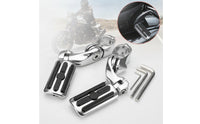 Foot Pegs with Mounting Brackets Rubber-Treaded Motorcycle Foot Pegs Black Footrest Mounting Hardware Kit for Riders, Motorcyclists