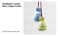 Ceramic Hare Wind Chime Cute Bunny Hanging Bell for DIY Enthusiasts, Gift Presenters, Doorway, Window