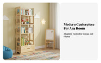 clean contemporary Design Freestanding Shelf with Drawers Multi-Functional 6-Tier Shelving Tower with Drawers Large Capacity shelving unit for Children, Book Lovers, Apartment Dwellers, Living Room, Home Office, Bedroom, Hallway