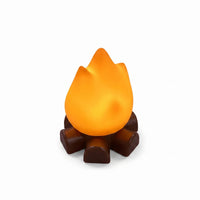 Touch Control Campfire Night Light Decorative Flame-Shaped Lamp Portable Log Base Lamp Cordless for Bedside