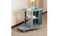 Large Capacity Commercial Cleaning Trolley on Wheels Heavy Duty Janitor Cart with Vinyl Bag Janitorial Equipment for Housekeepers, Janitors, Hospital
