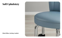 Quiet Casters Low Caster Stool with Backrest 360-Degree Swivel Wheels Rolling Chair with Back Support Comfortable Cushion Household Furniture Ergonomic Design for Beauticians, Technicians, Living Room, Entryway, Beauty Salon, Workshop