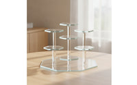 Tiered Hexagonal Display Riser Clear Stepped Display Stand Decorative Showcase Stand Elegant for Collectors, Hobbyists, Retail Counters, Shelves, Desks