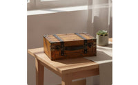 Decorative Suitcase Chest Portable Vintage Storage Trunk Versatile Storage Box with Handle for Photographers, Collectors, Photo Shoots