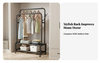 Foldable Freestanding Closet Organizer Space Saving Metal Clothing Storage Rack Easy Assembly Freestanding Wardrobe Rack High Capacity for Apartment Dwellers, Retail Shop Owners, Bedroom, Dorm Room, Basement, Entryway