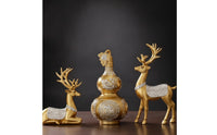 Lustrous Resin Figurine Gold Decorative Ornament Glossy Tabletop Sculpture Ornamental for Living Room