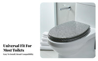 Easy to Install Universal Toilet Lid Quiet Operation Resin Toilet Seat Comfortable Bathroom Fixture Non-Yellowing for Homeowners, DIY Enthusiasts, Adults, Restroom, Home, Hotel