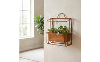 Iron Planter with Geometric Frame Sleek Hanging Planters Contemporary Pots for Patio