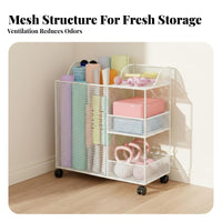 Large Capacity Exercise Mat Storage Rack Sturdy & Long-Lasting Rolling Fitness Storage Cart Lockable Casters Rolling Home Gym Organizer Easy to Assemble for Living Room