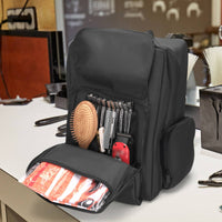 Barbers Tool Bag Portable Backpack with Front Pockets Large Capacity Backpack with Side Pockets for Barbers, Salon