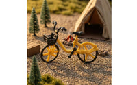 1:64 Velocipede Model Decorative Miniature Velocipede with Basket Bike Miniature Desktop Decoration Display Piece Collectible