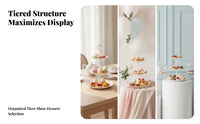 10 Pieces Lace-Like Three-Tier Square Stand Lightweight Three-Tier Round Stand Ornate Tiered Dessert Display Space-Saving Storage