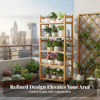 Indoor/Outdoor Use three-level Plant storage areaSaving Multi-Tier Plant Ladder Natural visually appealing Tiered Shelf Freestanding for Gardeners, Home Decorators, Apartment Dwellers, Balcony, casement ledge, Living Room, Patio