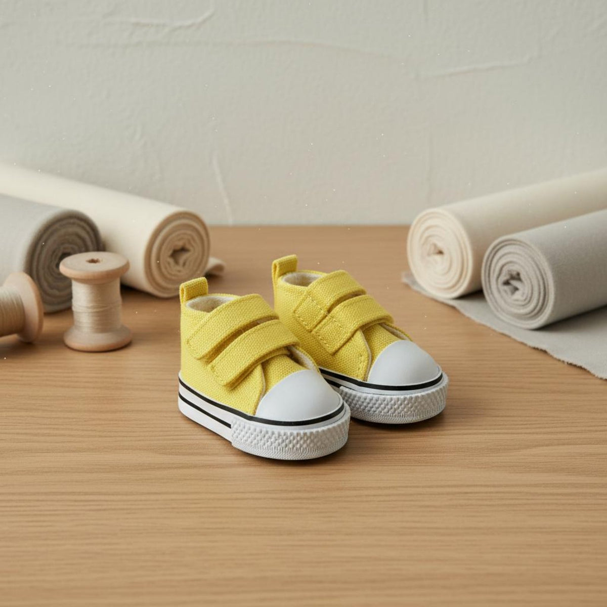 BJD Doll Shoes Hook and Loop Fastener Strap 5cm Doll Shoes Classic Athletic Shoe Design Small Canvas Sneakers