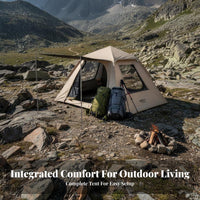Waterproof Automatic Tent with Canopy Rainproof 2-in-1 Tent and Sun Shelter Thickened Material Portable for Families, Beginners, Travel, Hiking, Picnics, Parks