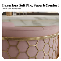 Upholstered Barrel Chair with Hexagonal Pattern Frame Luxury & Aesthetic Upholstered Armchair Modern Design Indoor Furniture for Adults, Living Room