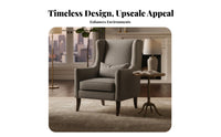 2 Pieces Matching Footrest Upholstered Armchair with Footstool Modern Elegant Design Living Room Furniture Textured Upholstery Lounge Chair long-lasting Frame for Hoteliers, Interior Designers, Homeowners, Hotel, Bedroom, Balcony, Office